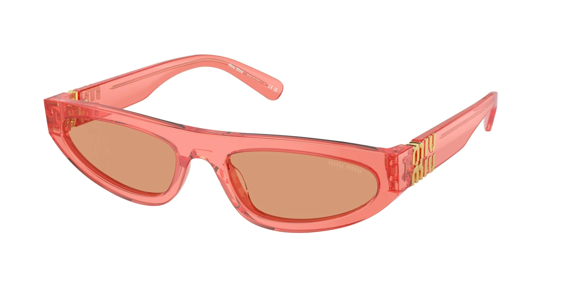Miu Miu MU 07ZS 14T07V Occhiali da sole Acetato Rosso Arancione Geometrica Normale - immagine 1