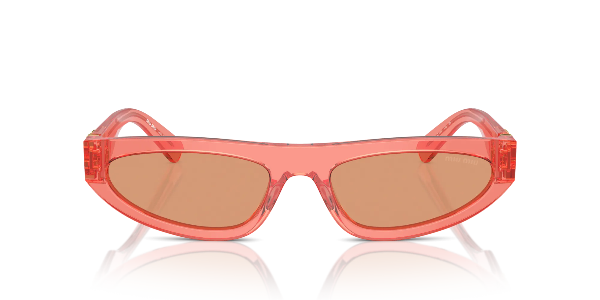 Miu Miu MU 07ZS 14T07V Occhiali da sole Acetato Rosso Arancione Geometrica Normale - immagine 3
