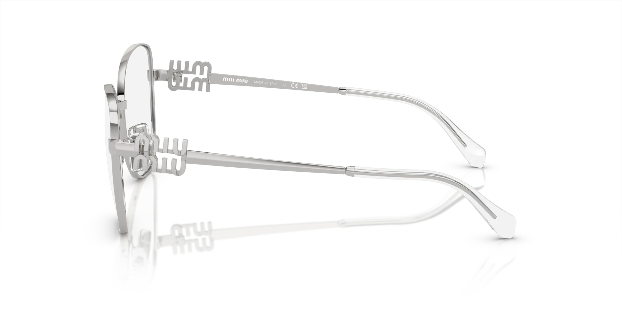 Miu Miu MU 50XV 1BC1O1 Montature da vista Metallo Argento Trasparente Pilot Normale - immagine 4