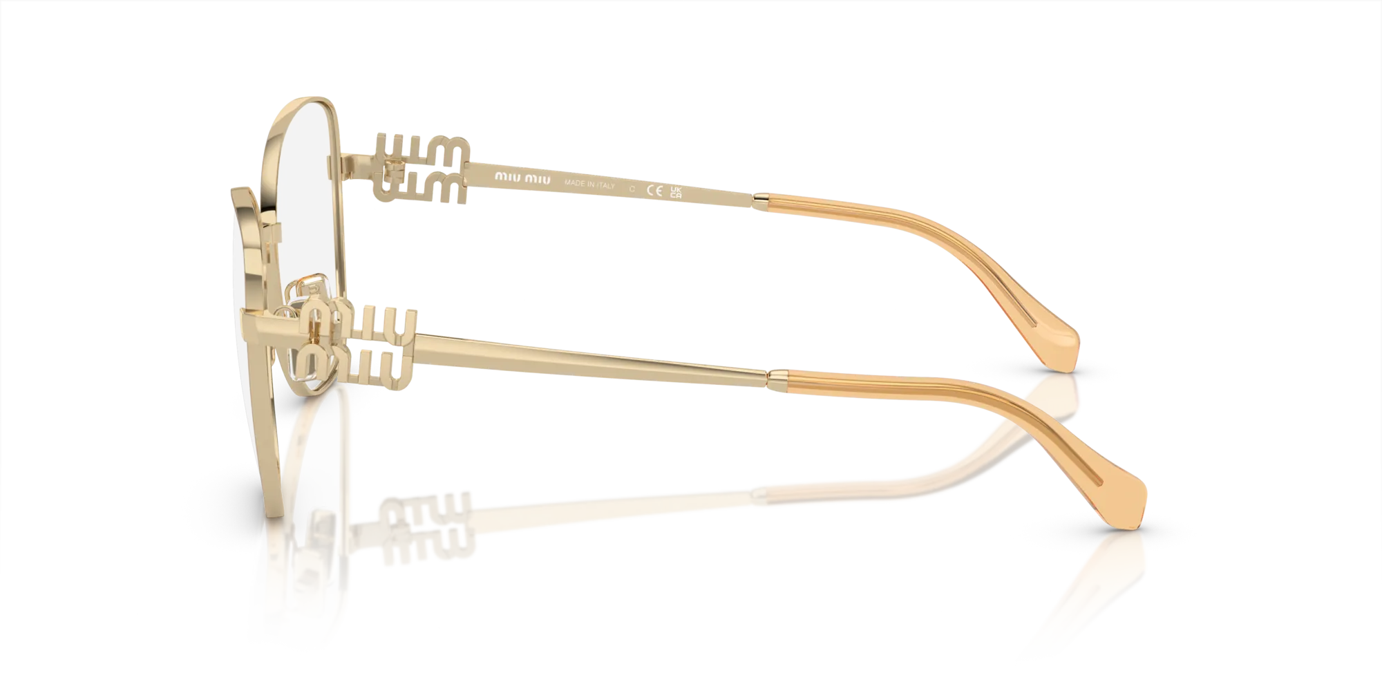 Miu Miu MU 50XV 14M1O1 Montature da vista Metallo Beige Trasparente Pilot Normale - immagine 4