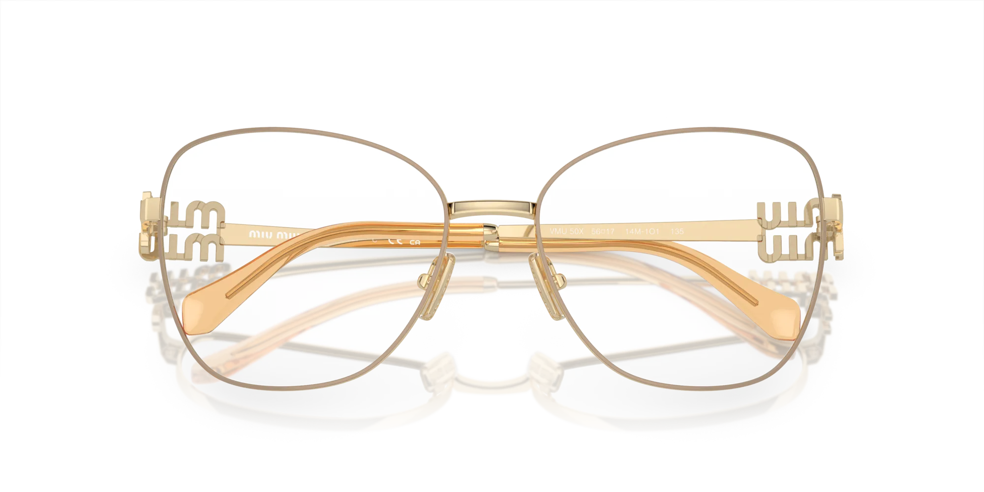 Miu Miu MU 50XV 14M1O1 Montature da vista Metallo Beige Pilot Normale - immagine 2