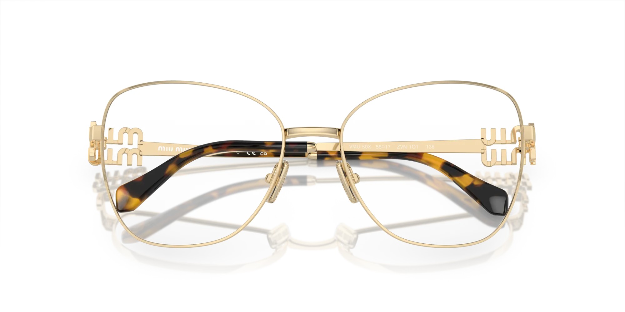 Miu Miu MU 50XV ZVN1O1 Montature da vista Metallo Oro Pilot Normale - immagine 2