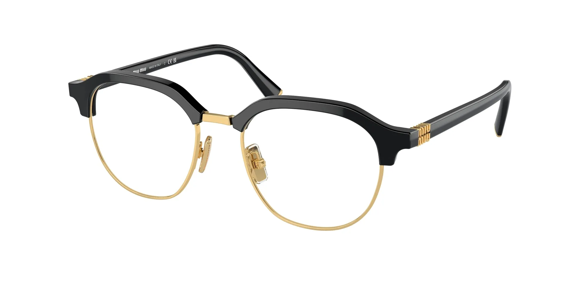 Miu Miu MU 10XV 16K1O1 Montature da vista Acetato Nero Trasparente Pantos Normale - immagine 1