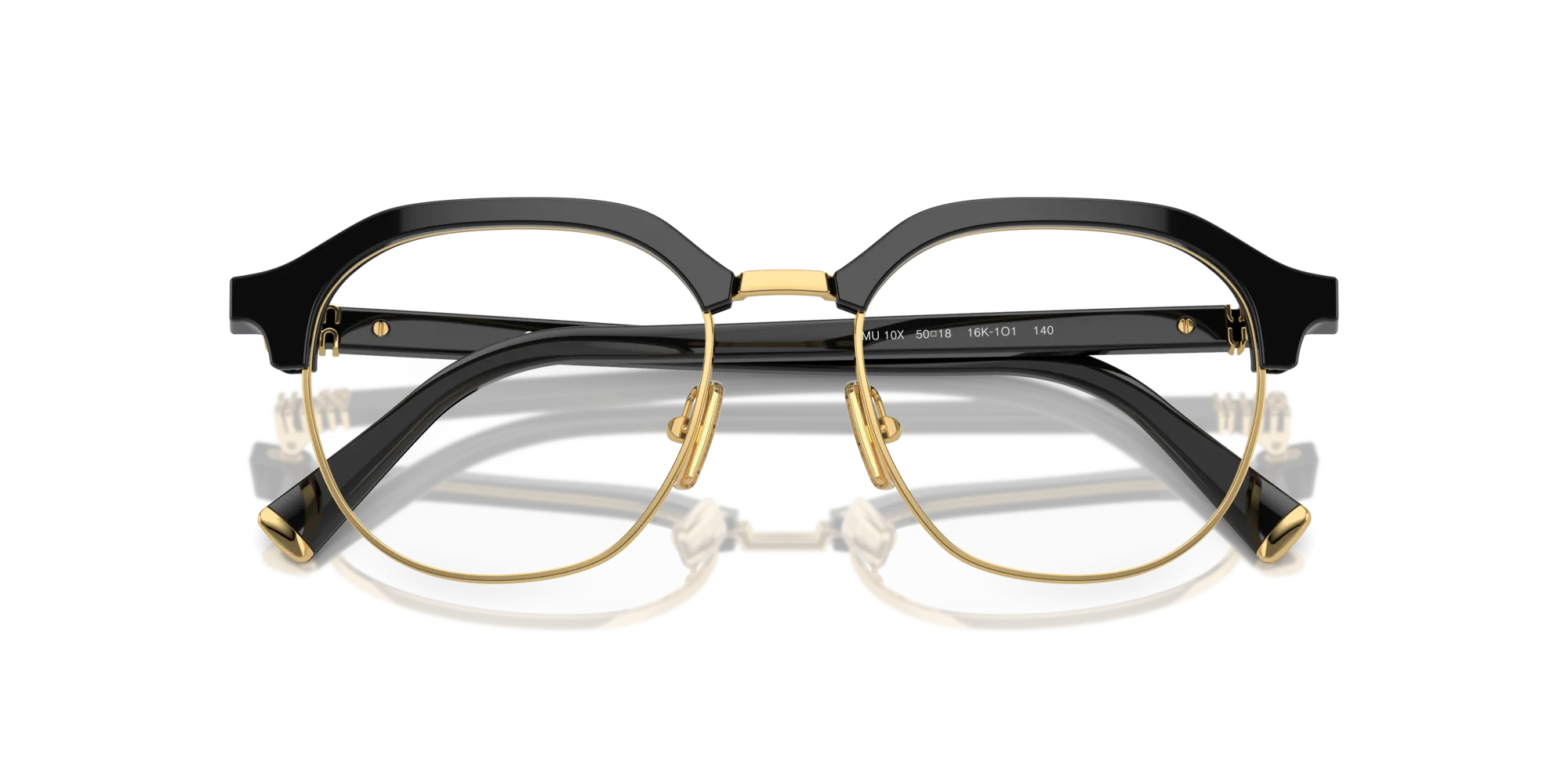 Miu Miu MU 10XV 16K1O1 Montature da vista Acetato Nero Trasparente Pantos Normale - immagine 2