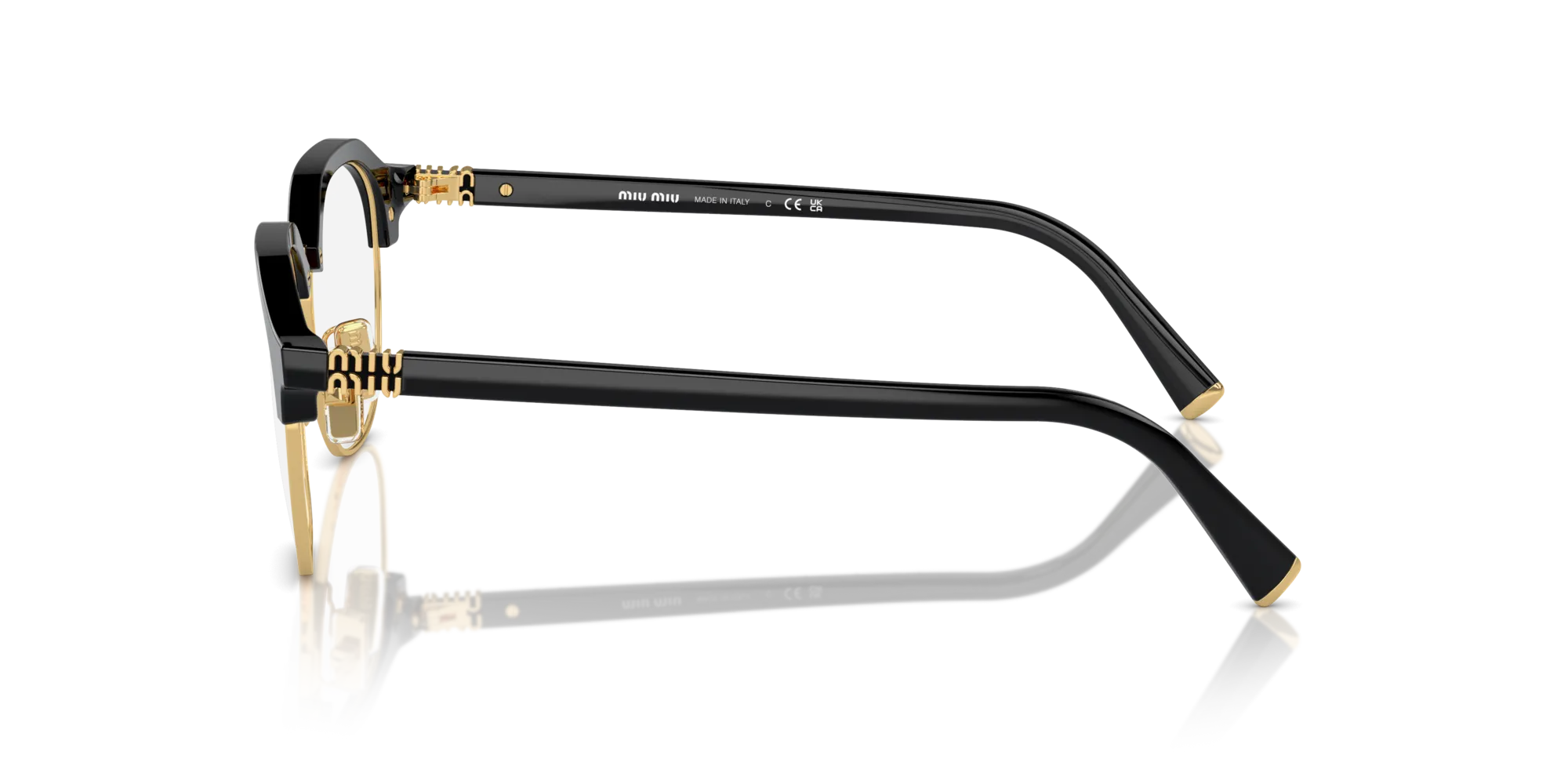 Miu Miu MU 10XV 16K1O1 Montature da vista Acetato Nero Trasparente Pantos Normale - immagine 4
