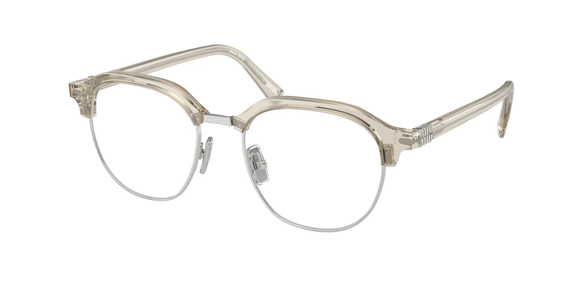 Miu Miu MU 10XV 12U1O1 Montature da vista Acetato Grigio Trasparente Pantos Normale - immagine 1