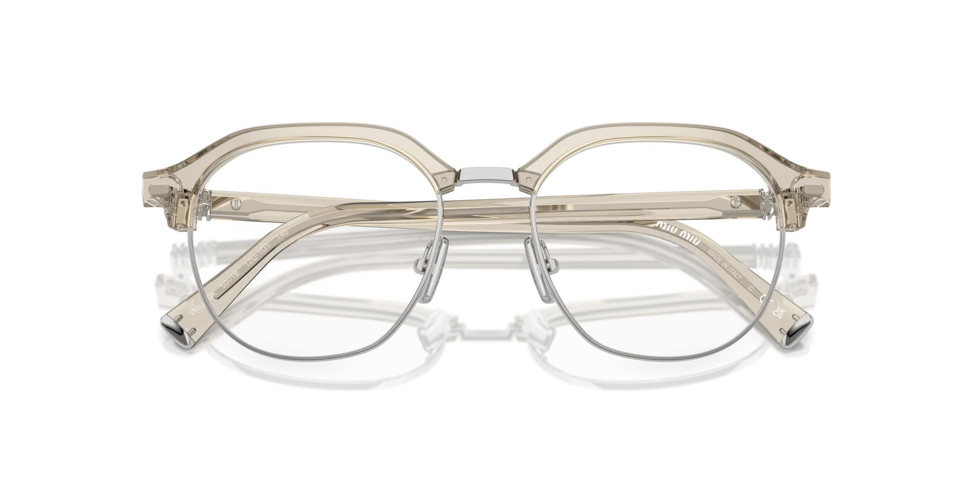 Miu Miu MU 10XV 12U1O1 Montature da vista Acetato Grigio Trasparente Pantos Normale - immagine 2