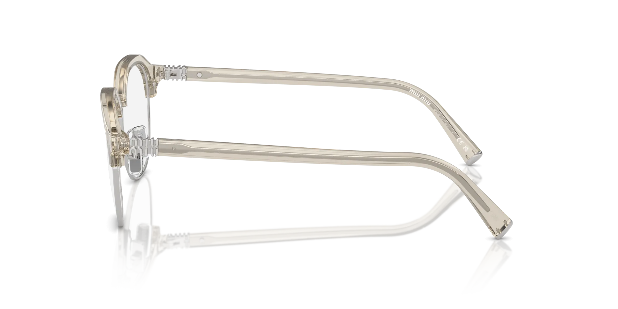 Miu Miu MU 10XV 12U1O1 Montature da vista Acetato Grigio Trasparente Pantos Normale - immagine 4