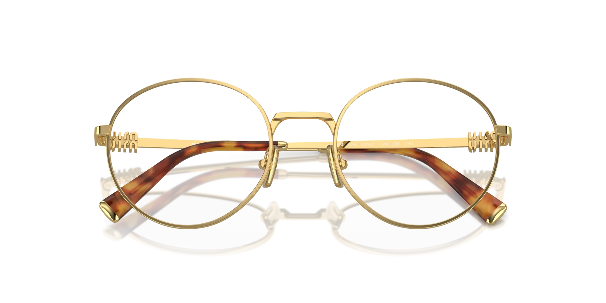 Miu Miu MU 52XV 5AK1O1 Montature da vista Metallo Oro Rotonda Normale - immagine 2