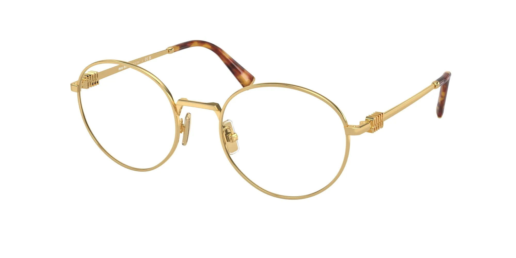 Miu Miu MU 52XV 5AK1O1 Montature da vista Metallo Oro Rotonda Normale - immagine 1