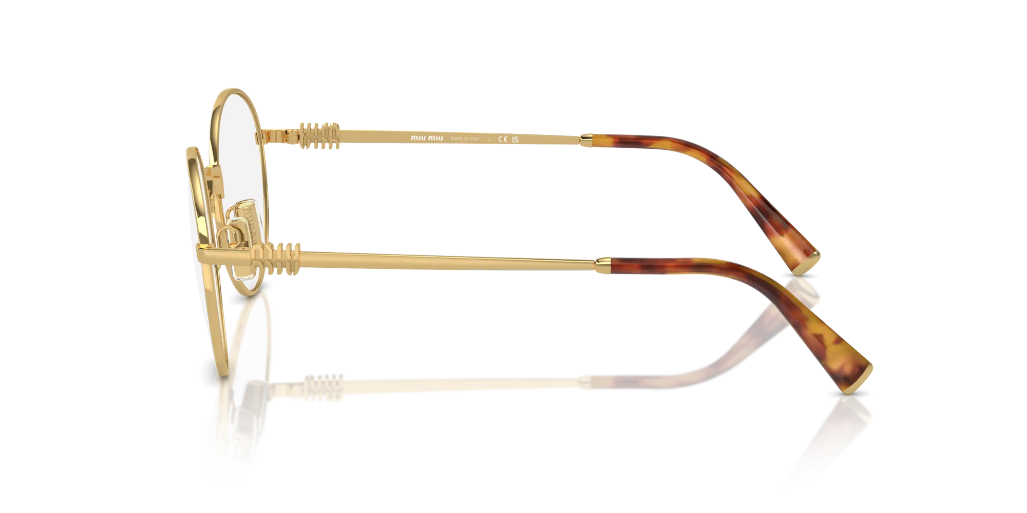 Miu Miu MU 52XV 5AK1O1 Montature da vista Metallo Oro Rotonda Normale - immagine 4