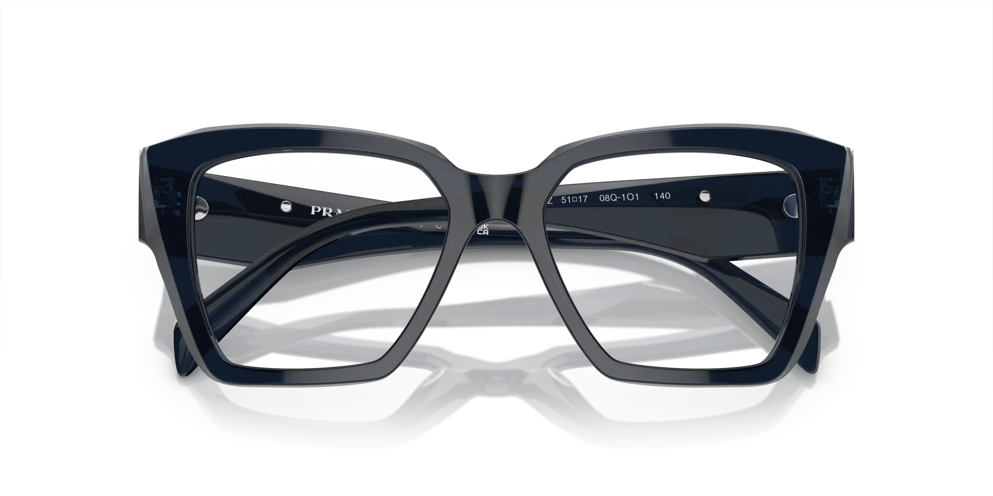 Prada PR 09ZV 08Q1O1 Montature da vista Acetato Blu Trasparente Squadrata Normale - immagine 2