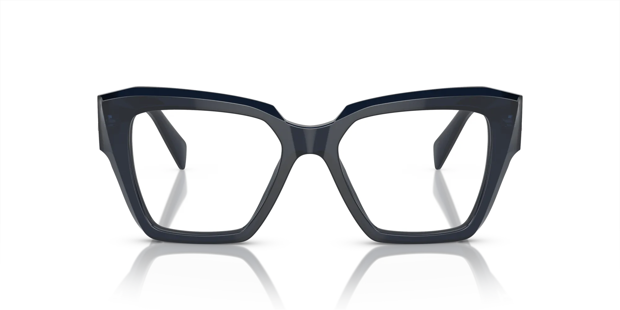 Prada PR 09ZV 08Q1O1 Montature da vista Acetato Blu Trasparente Squadrata Normale - immagine 3