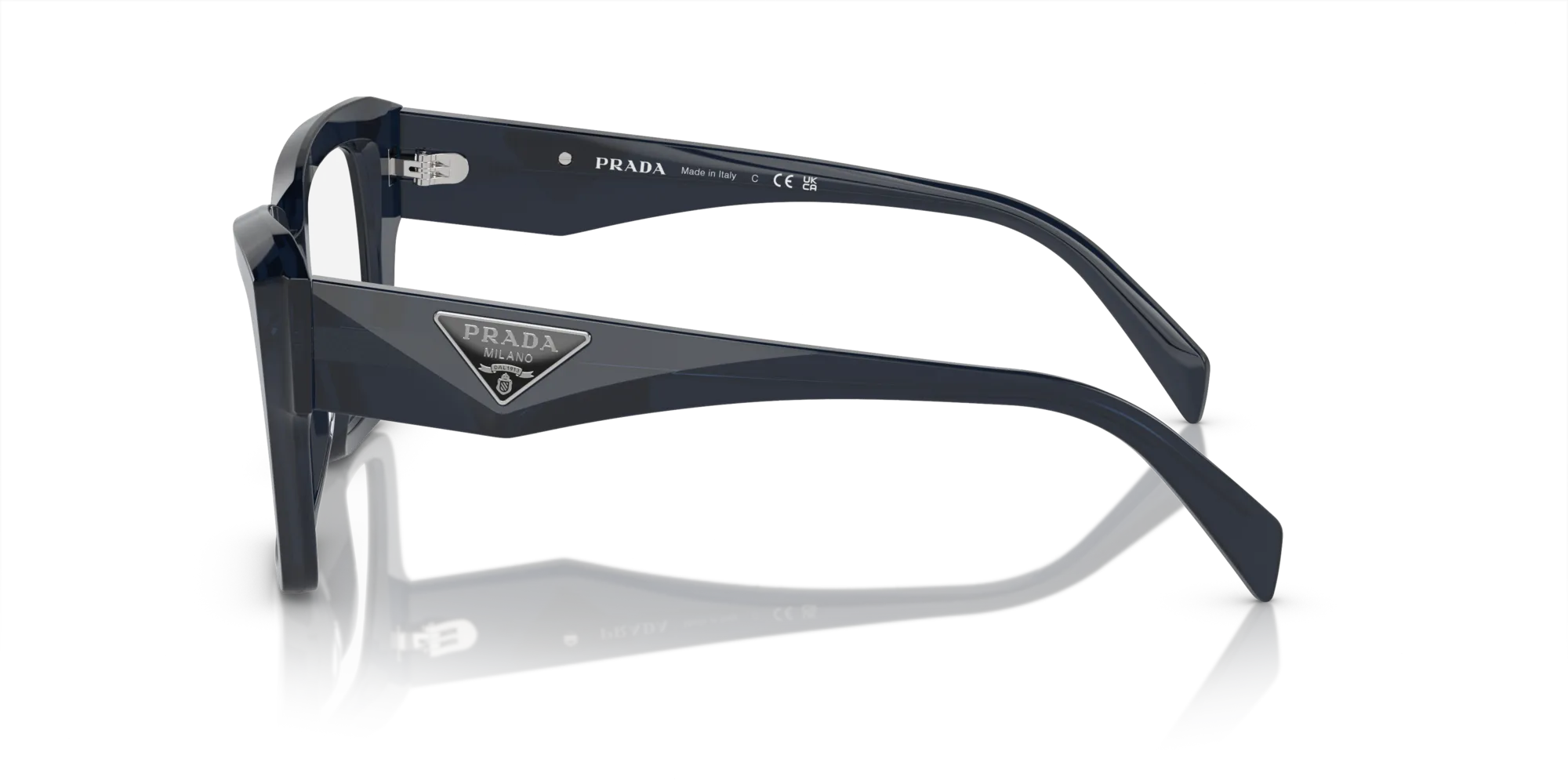 Prada PR 09ZV 08Q1O1 Montature da vista Acetato Blu Trasparente Squadrata Normale - immagine 4