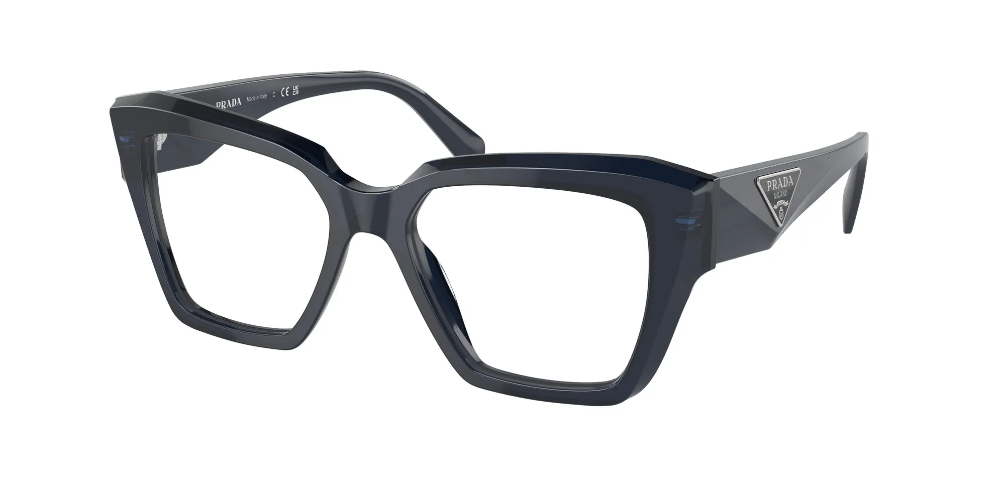 Prada PR 09ZV 08Q1O1 Montature da vista Acetato Blu Trasparente Squadrata Normale - immagine 1