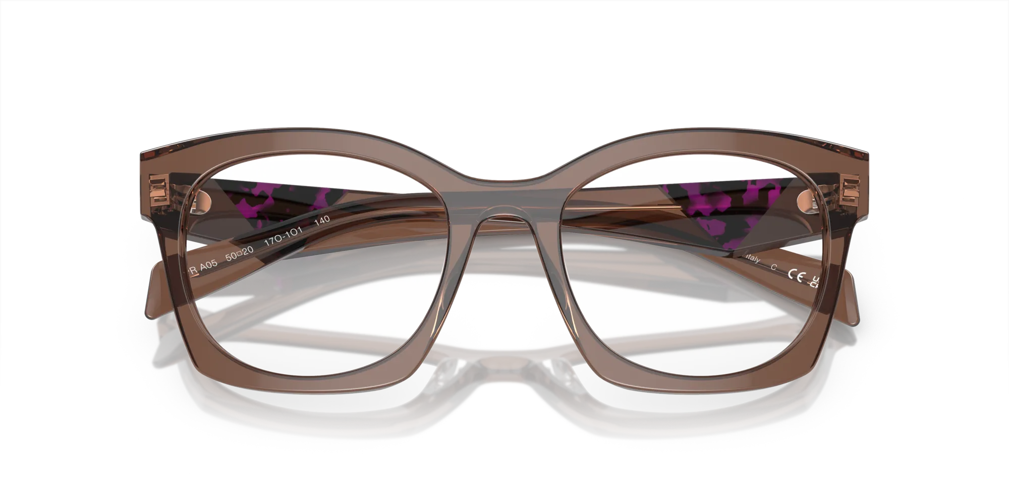 Prada PR A05V 17O1O1 Montature da vista Acetato Marrone Geometrica Normale - immagine 2