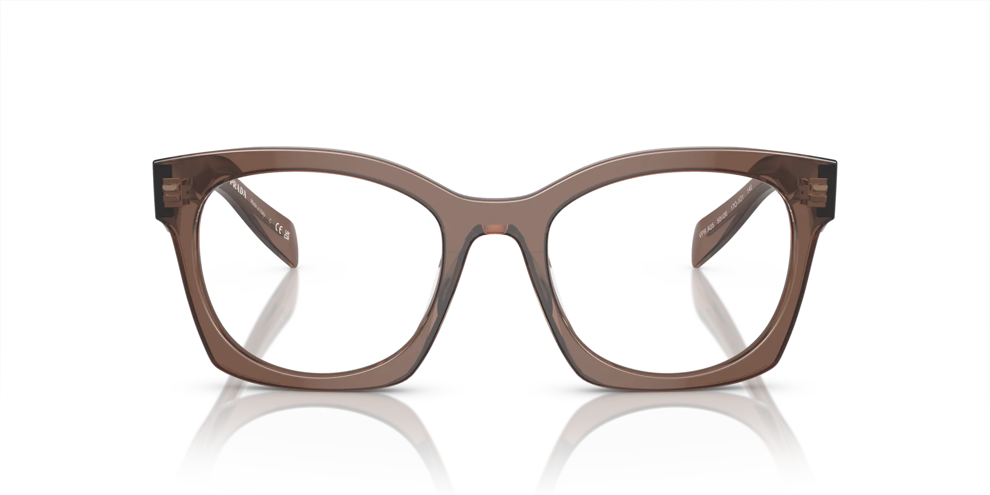 Prada PR A05V 17O1O1 Montature da vista Acetato Marrone Geometrica Normale - immagine 3
