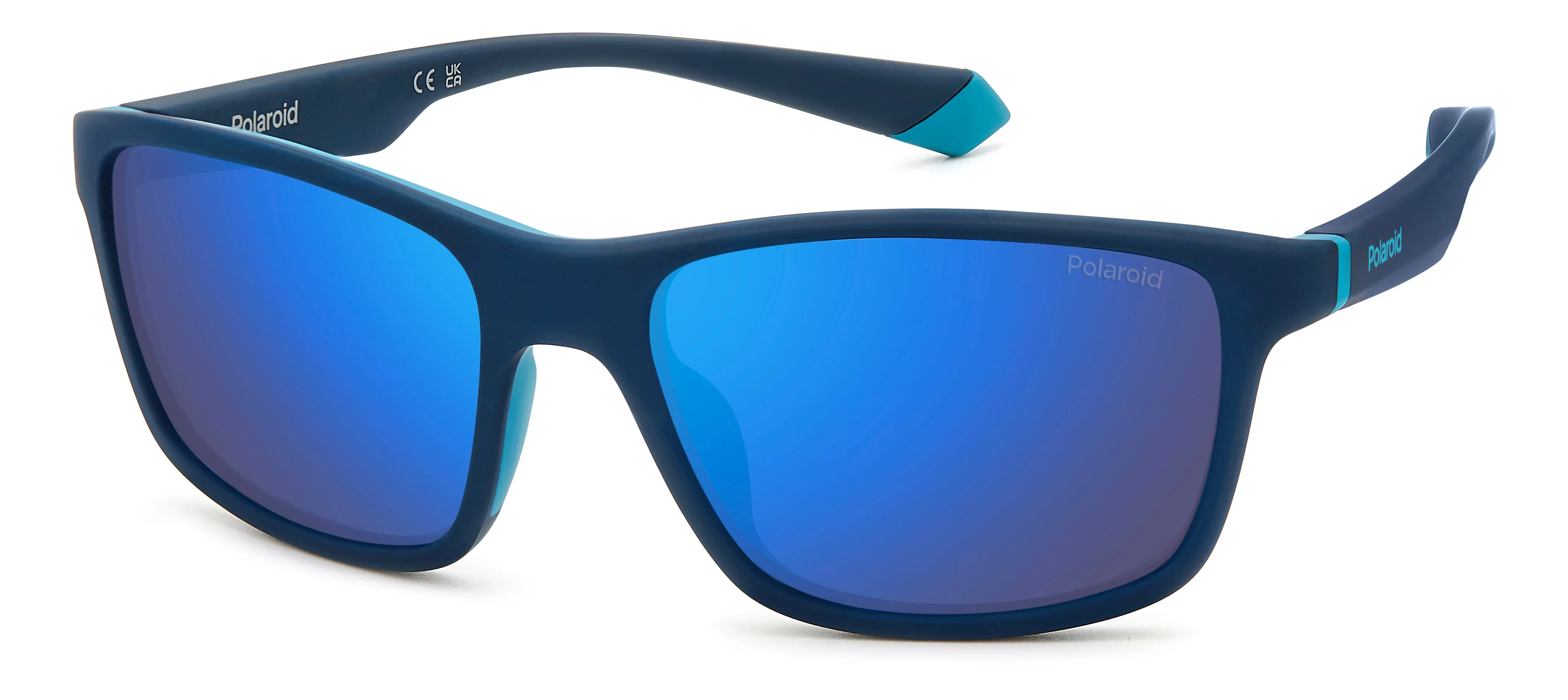 Polaroid PLD 2153/S FLL/5X Occhiali da sole Gomma Blu Blu Avvolgente Polarizzata Specchiato - immagine 1
