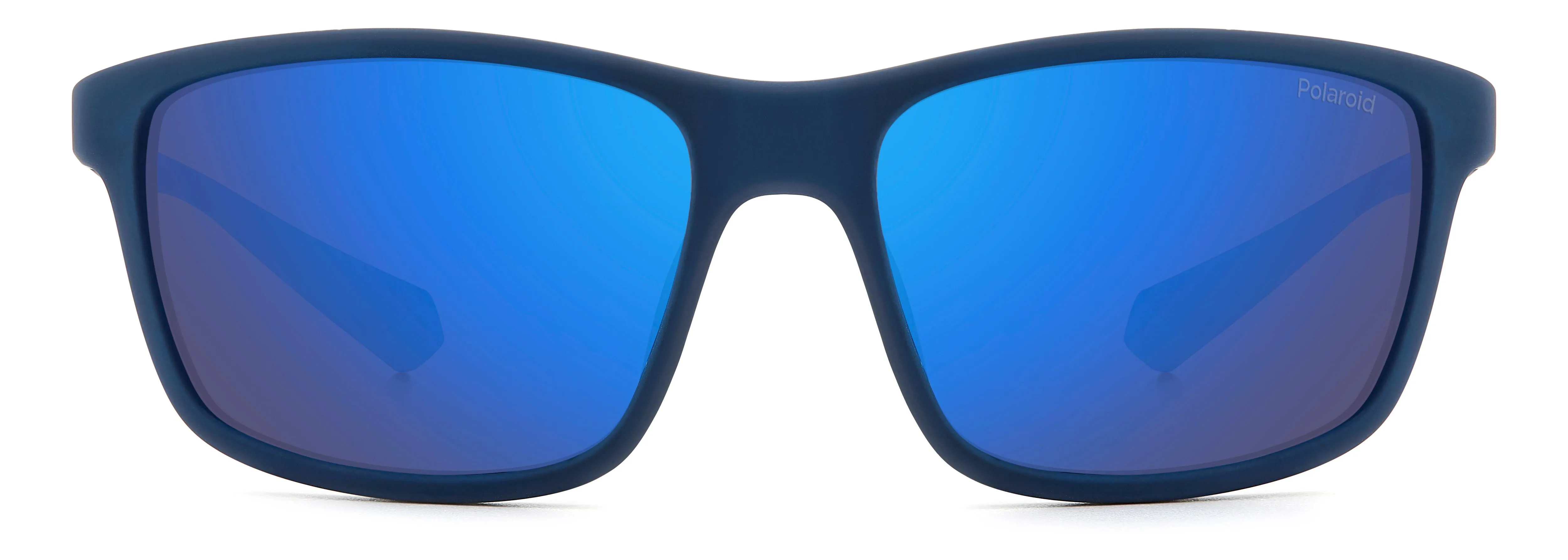 Polaroid PLD 2153/S FLL/5X Occhiali da sole Gomma Blu Blu Avvolgente Polarizzata Specchiato - immagine 2