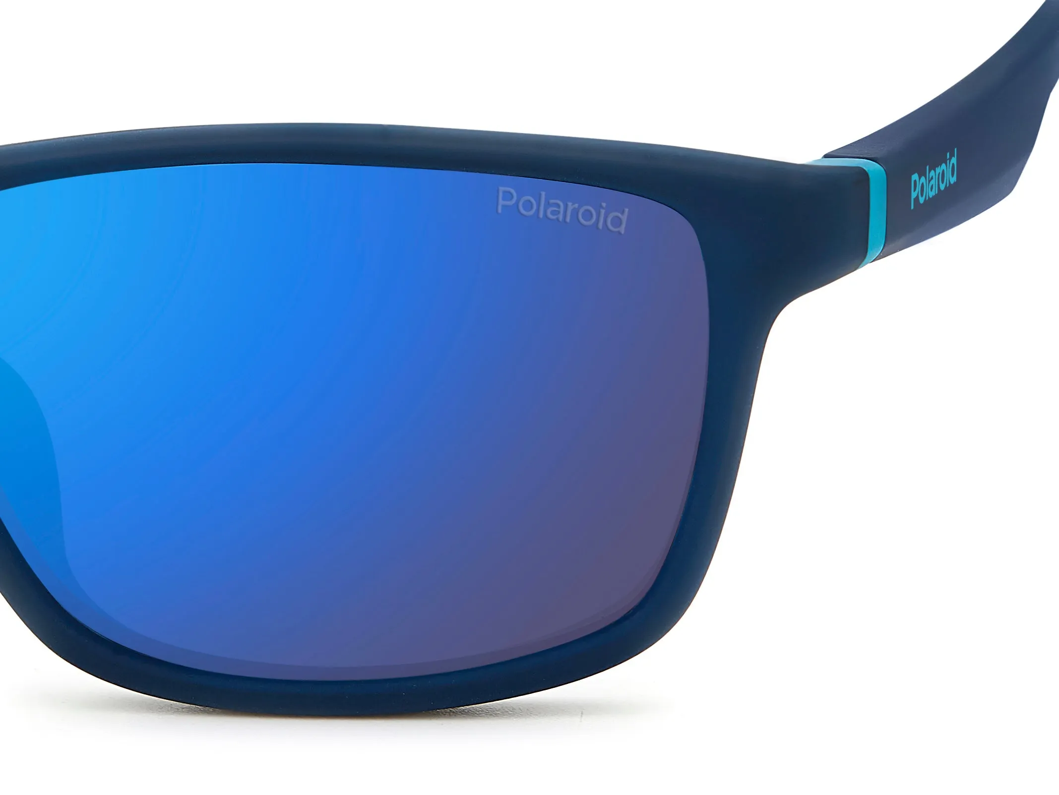 Polaroid PLD 2153/S FLL/5X Occhiali da sole Gomma Blu Blu Avvolgente Polarizzata Specchiato - immagine 4