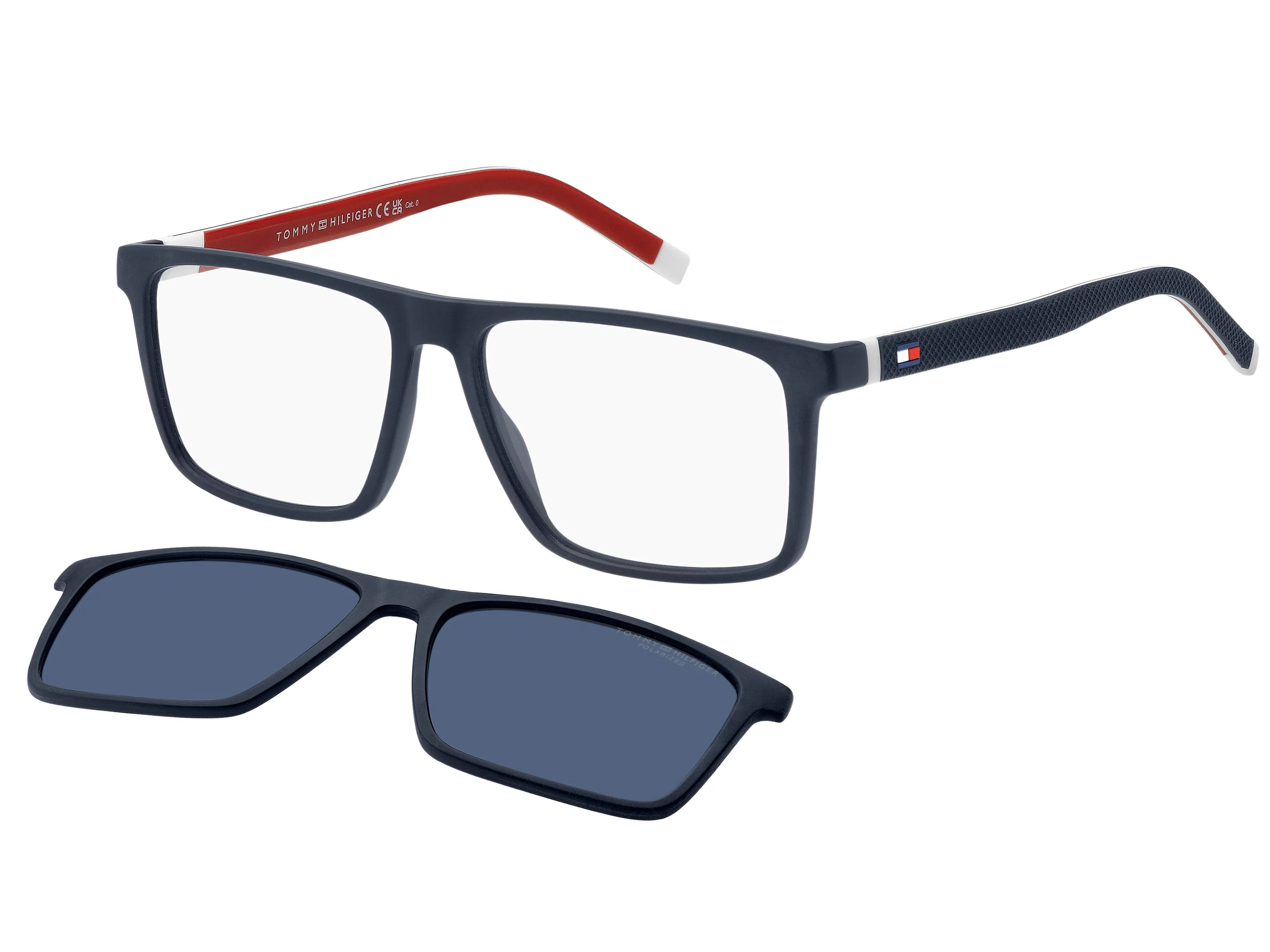 Tommy Hilfiger TH 2086/CS FLL/C3 Occhiali da sole Iniettato Blu Blu Squadrata Polarizzata - immagine 1