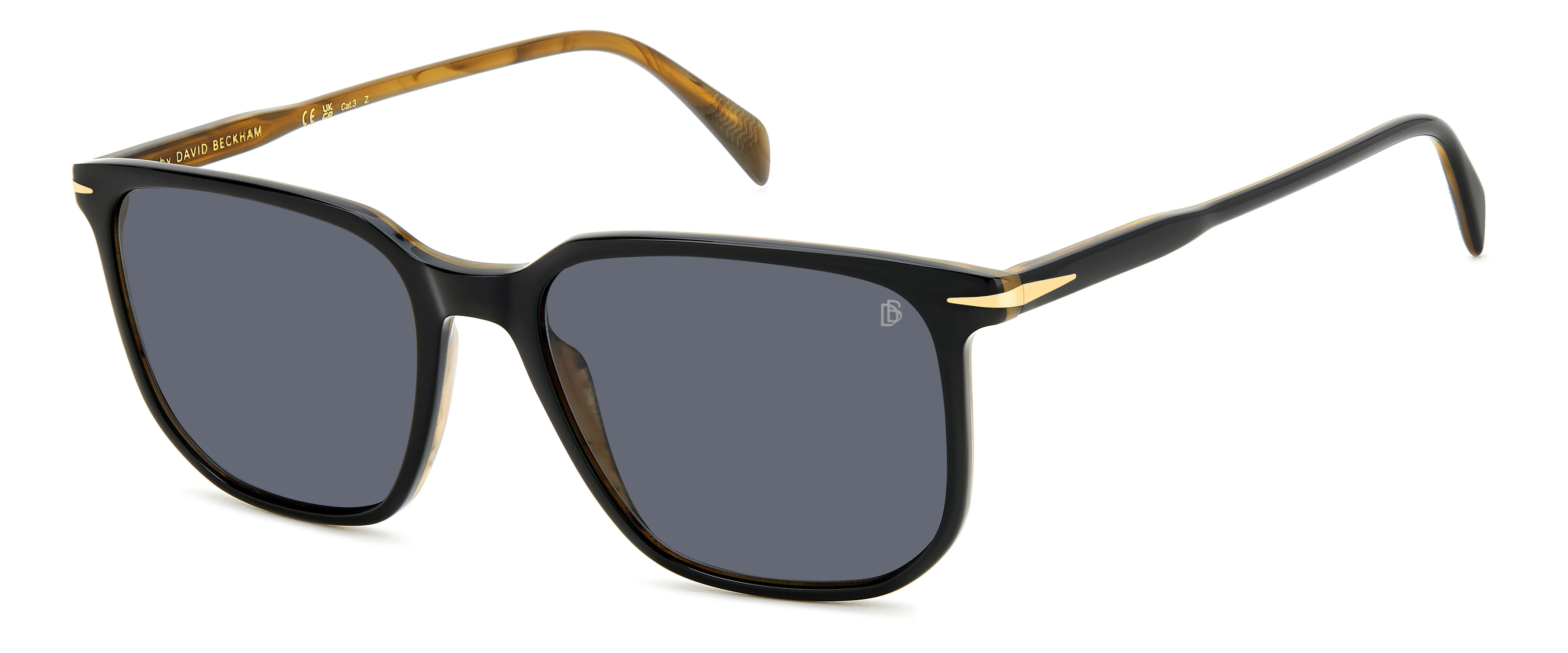 DAVID BECKHAM DB 1141/S 05K/M9 Occhiali da sole Acetato Nero strisciato Grigio Squadrata Polarizzata - immagine 1