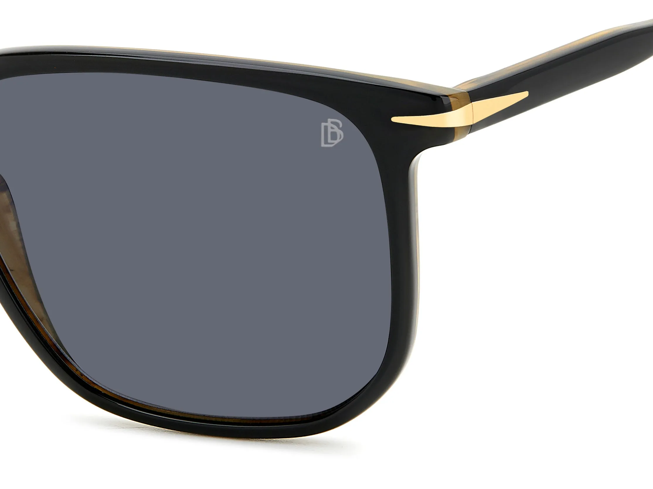 DAVID BECKHAM DB 1141/S 05K/M9 Occhiali da sole Acetato Nero strisciato Grigio Squadrata Polarizzata - immagine 3