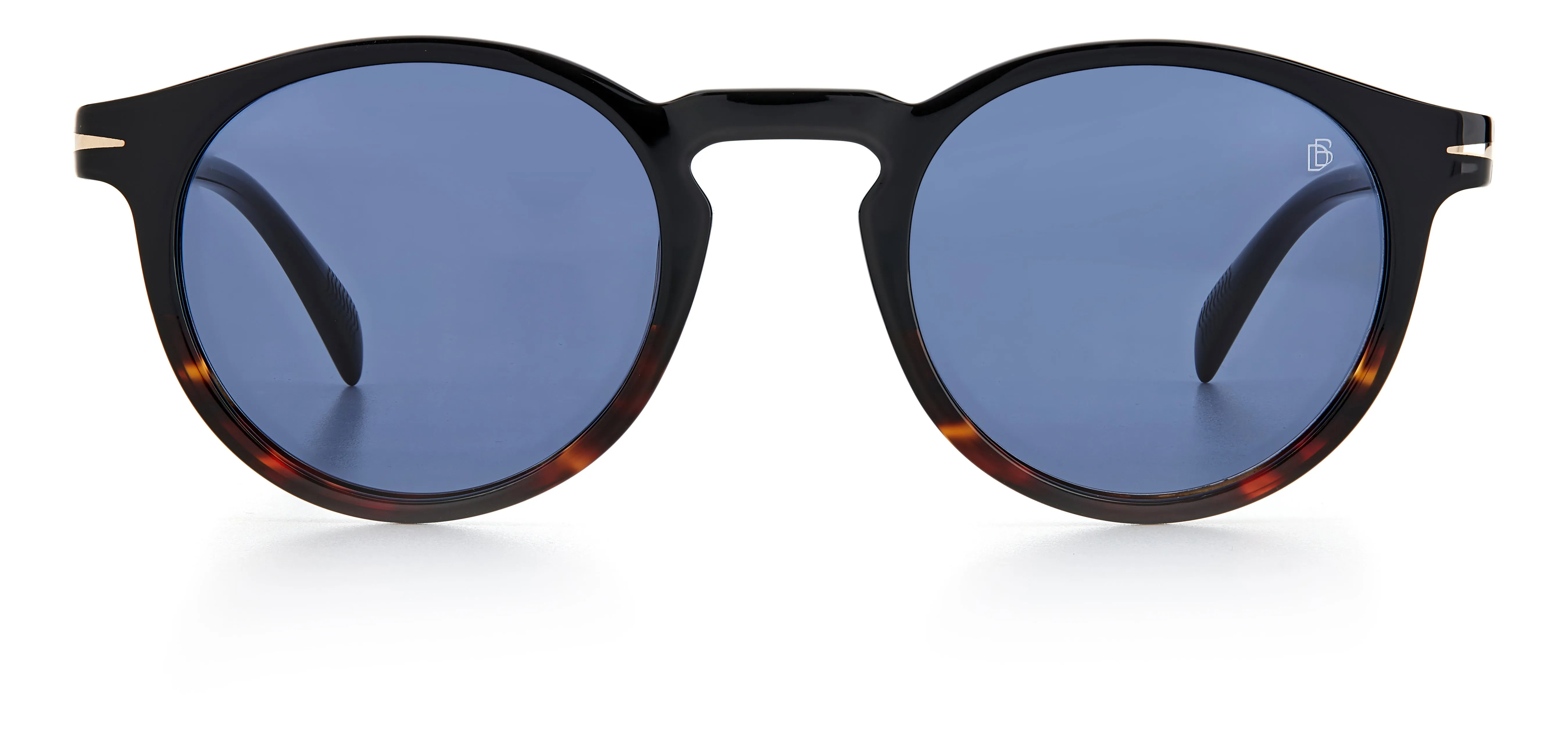 DAVID BECKHAM DB 1036/S 37N/KU Occhiali da sole Acetato Nero Blu Rotonda - immagine 2