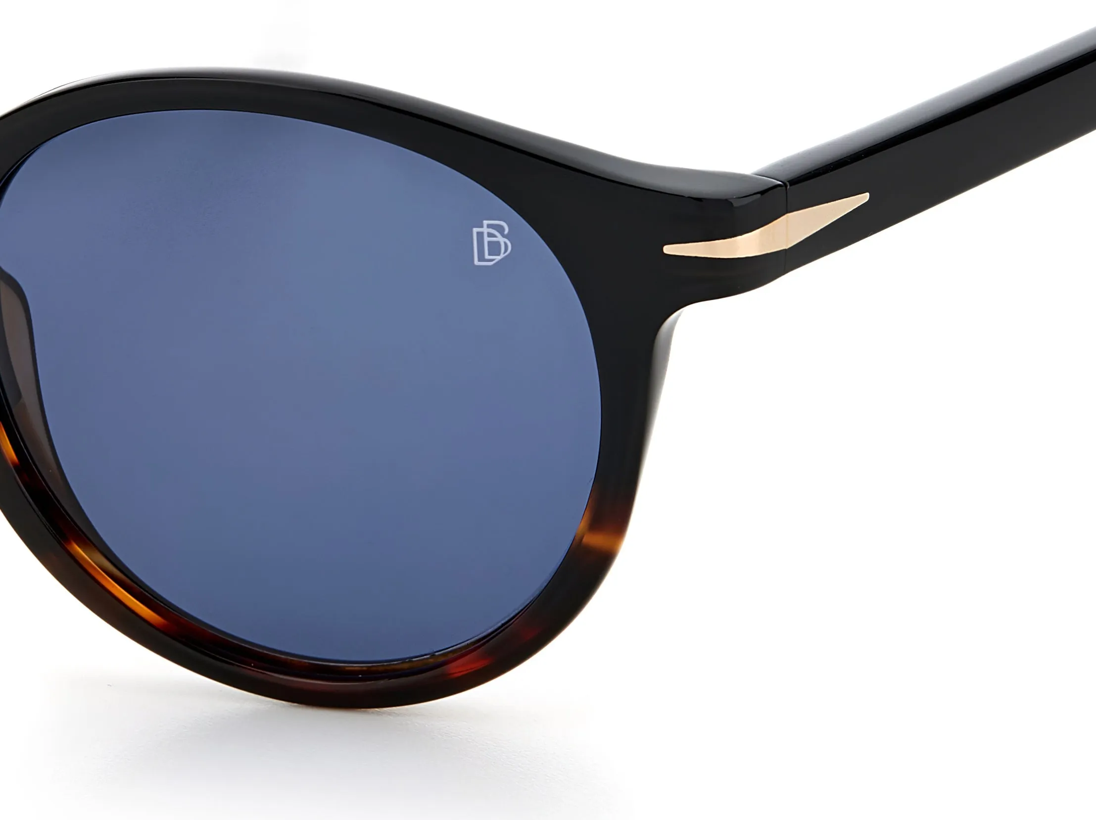DAVID BECKHAM DB 1036/S 37N/KU Occhiali da sole Acetato Nero Blu Rotonda - immagine 3