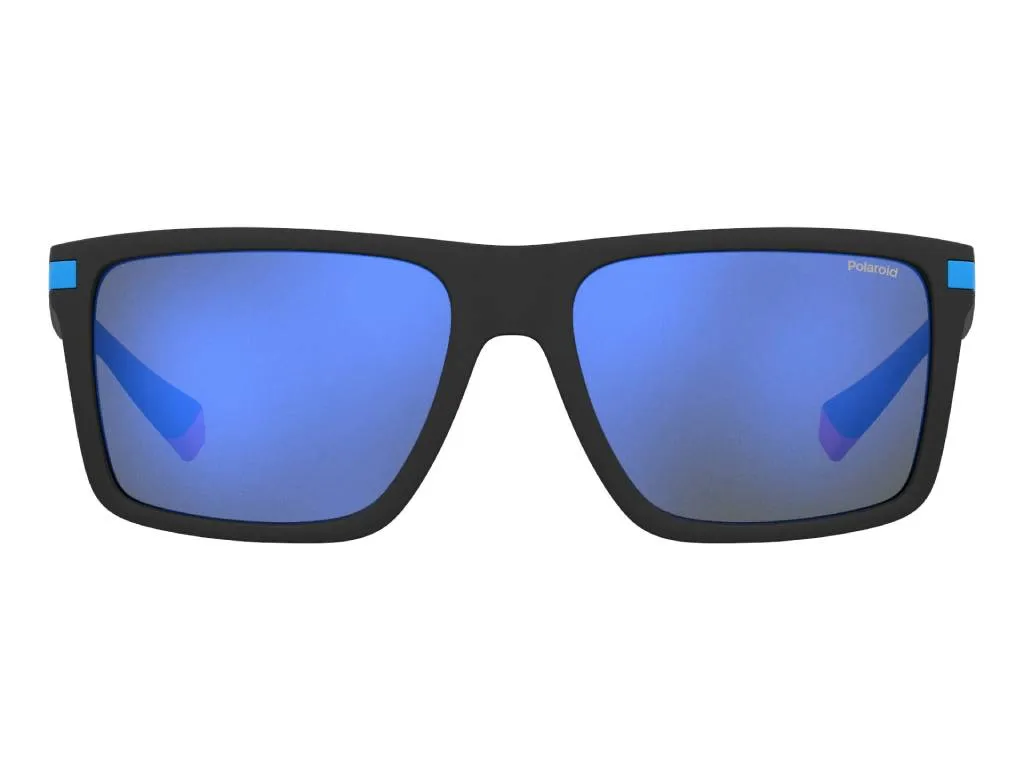 Polaroid PLD 2098/S D51/5X Occhiali da sole Plastica Nero Blu Squadrata Polarizzata Specchiato - immagine 2