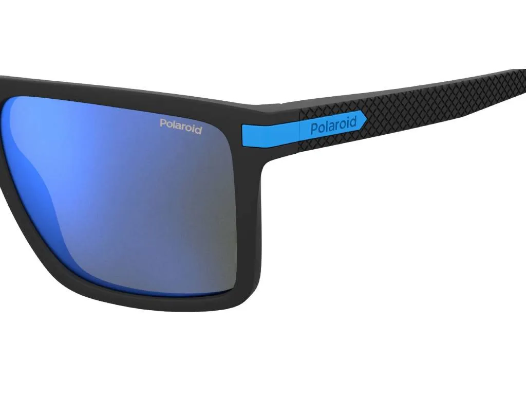 Polaroid PLD 2098/S D51/5X Occhiali da sole Plastica Nero Blu Squadrata Polarizzata Specchiato - immagine 4