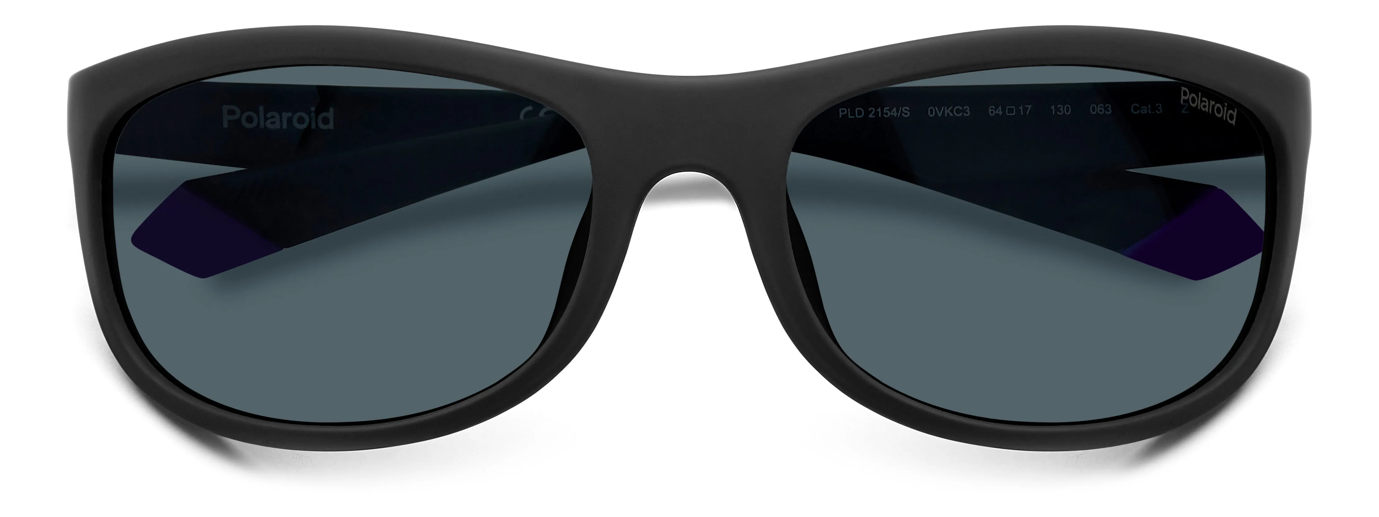 Polaroid PLD 2154/S 0VK/C3 Occhiali da sole Gomma Nero Grigio Avvolgente Polarizzata - immagine 3