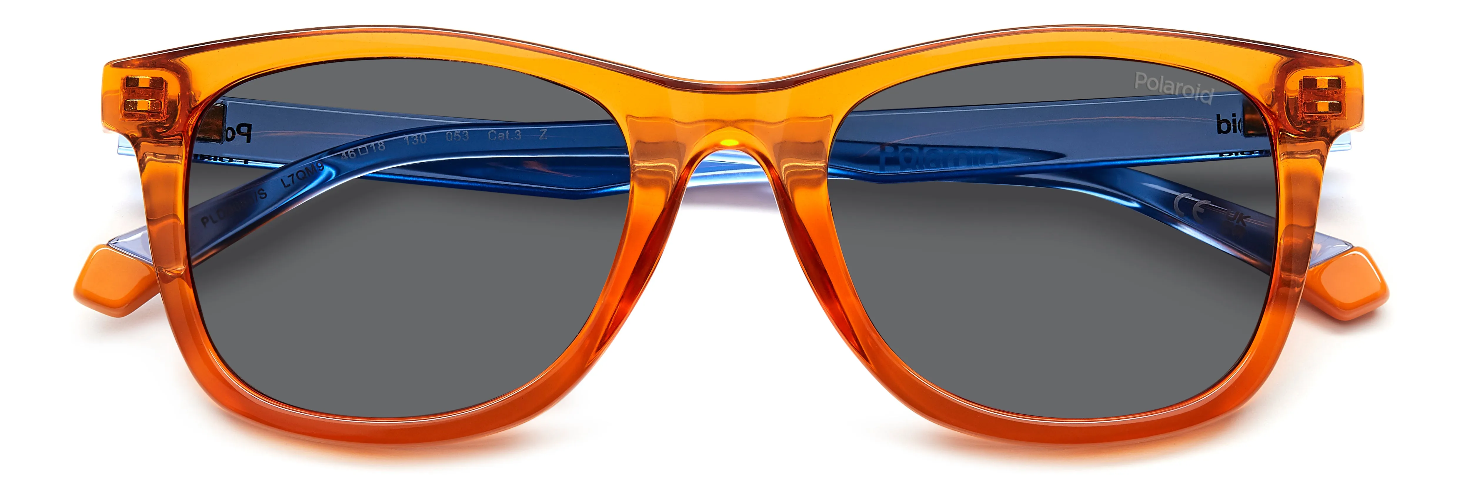 Polaroid PLD 8060/S L7Q/M9 Occhiali da sole bambino Plastica Arancione Grigio Squadrata Polarizzata - immagine 3