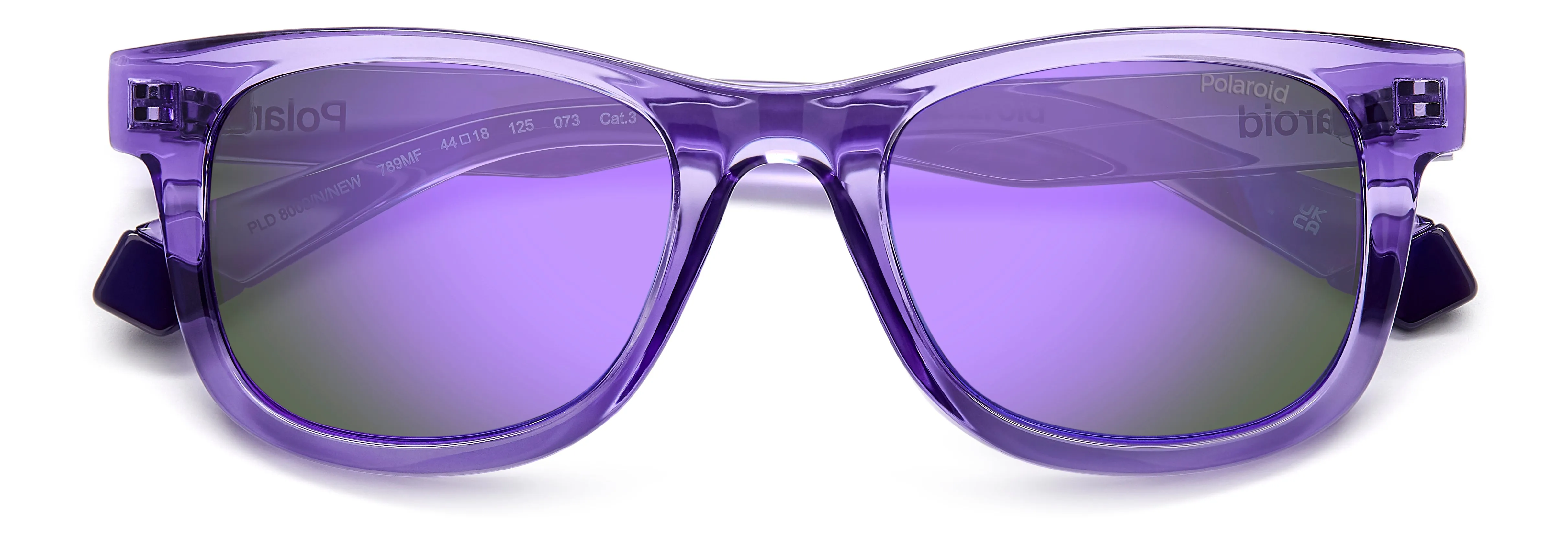 Polaroid PLD 8009/N/NEW 789/MF Occhiali da sole bambino Plastica Viola Viola Squadrata Polarizzata Specchiato - immagine 3