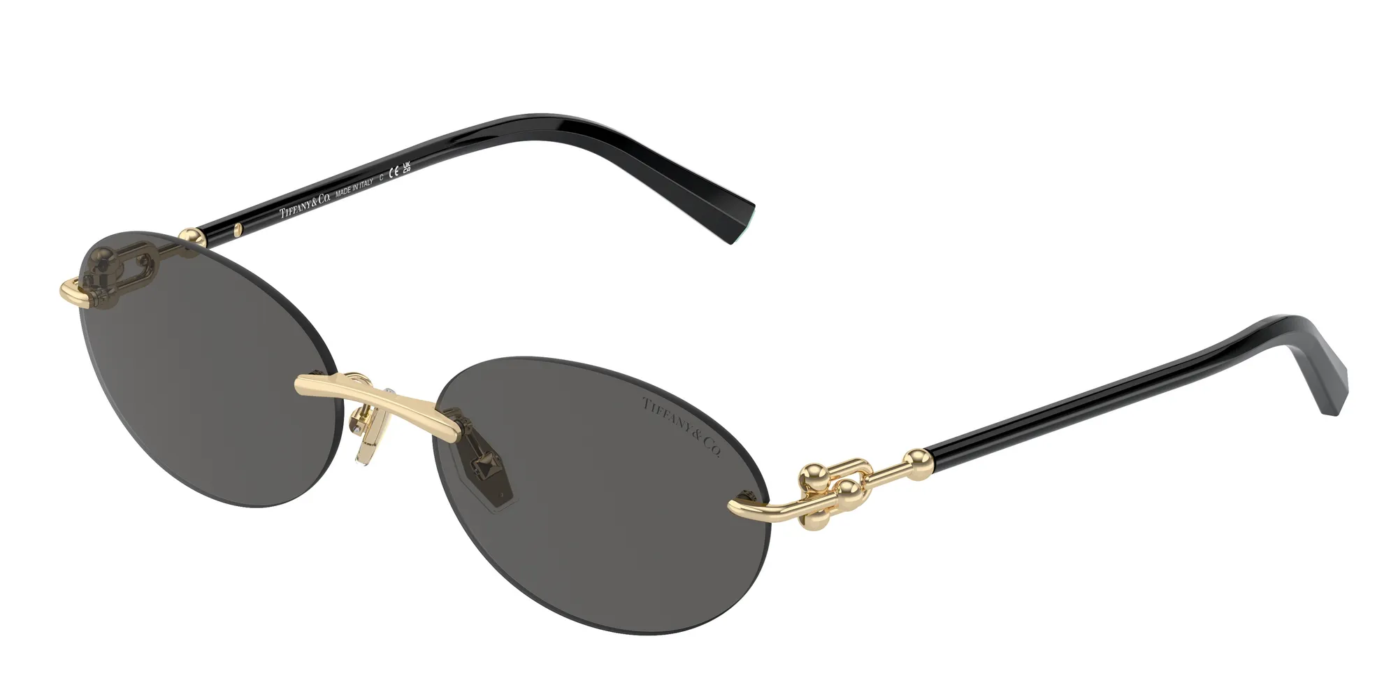 Tiffany TF3104D 6216S4 Occhiali da sole Metallo Oro Grigio Rotonda Normale - immagine 1
