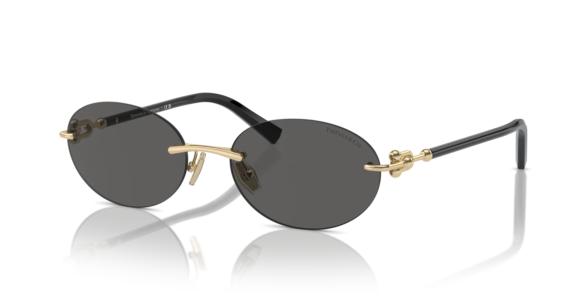 Tiffany TF3104D 6216S4 Occhiali da sole Metallo Oro Grigio Rotonda Normale - immagine 4