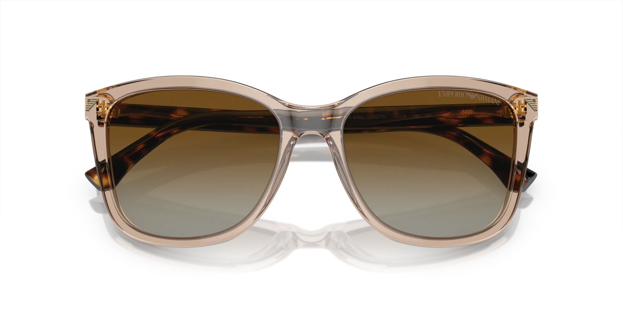 Emporio Armani EA4060 5850T5 Occhiali da sole Acetato Marrone Marrone Squadrata Polarizzata Sfumato - immagine 2