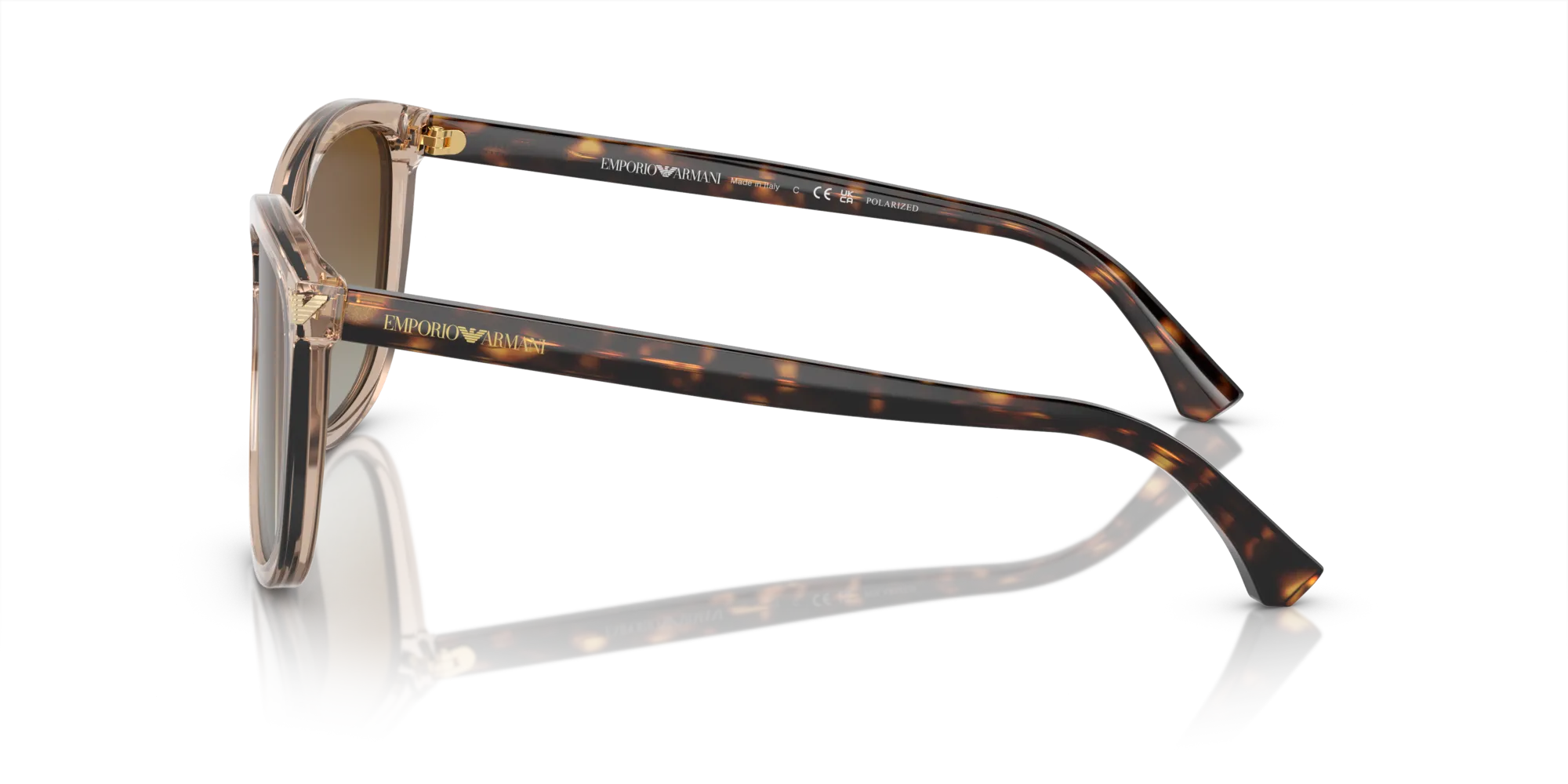 Emporio Armani EA4060 5850T5 Occhiali da sole Acetato Marrone Marrone Squadrata Polarizzata Sfumato - immagine 4