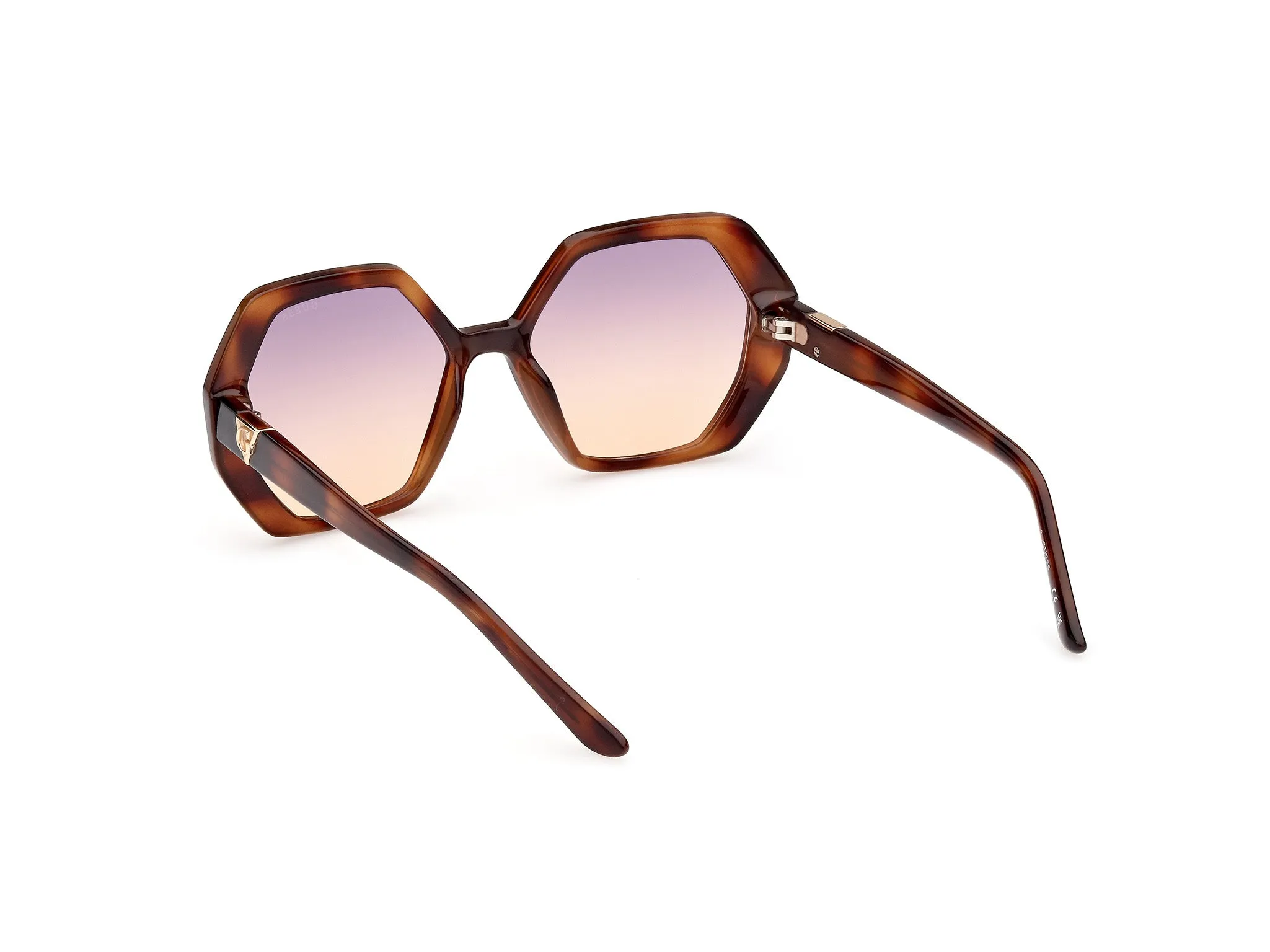 Guess GU7879 53Z Occhiali da sole Iniettato Havana Viola Geometrica Normale Sfumato - immagine 4