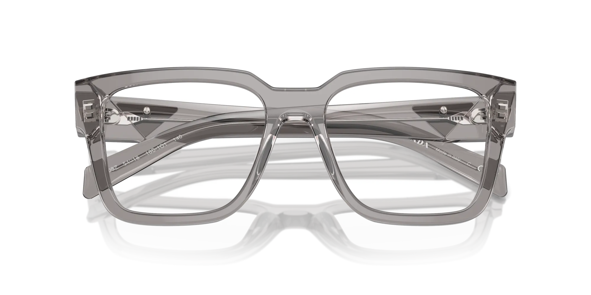 Prada PR 08ZV 18S1O1 Montature da vista Acetato Grigio Trasparente Squadrata Normale - immagine 2