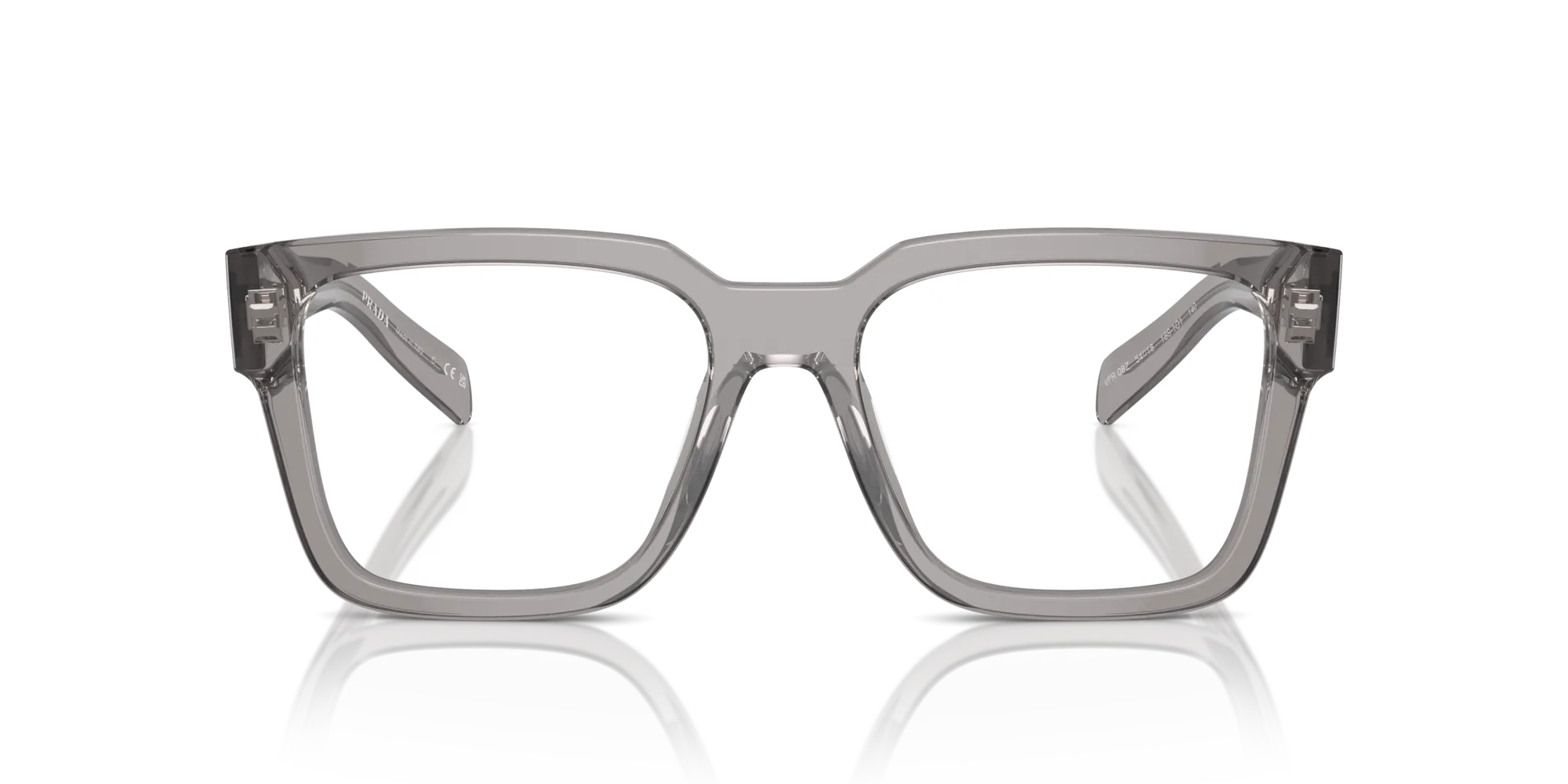 Prada PR 08ZV 18S1O1 Montature da vista Acetato Grigio Trasparente Squadrata Normale - immagine 3