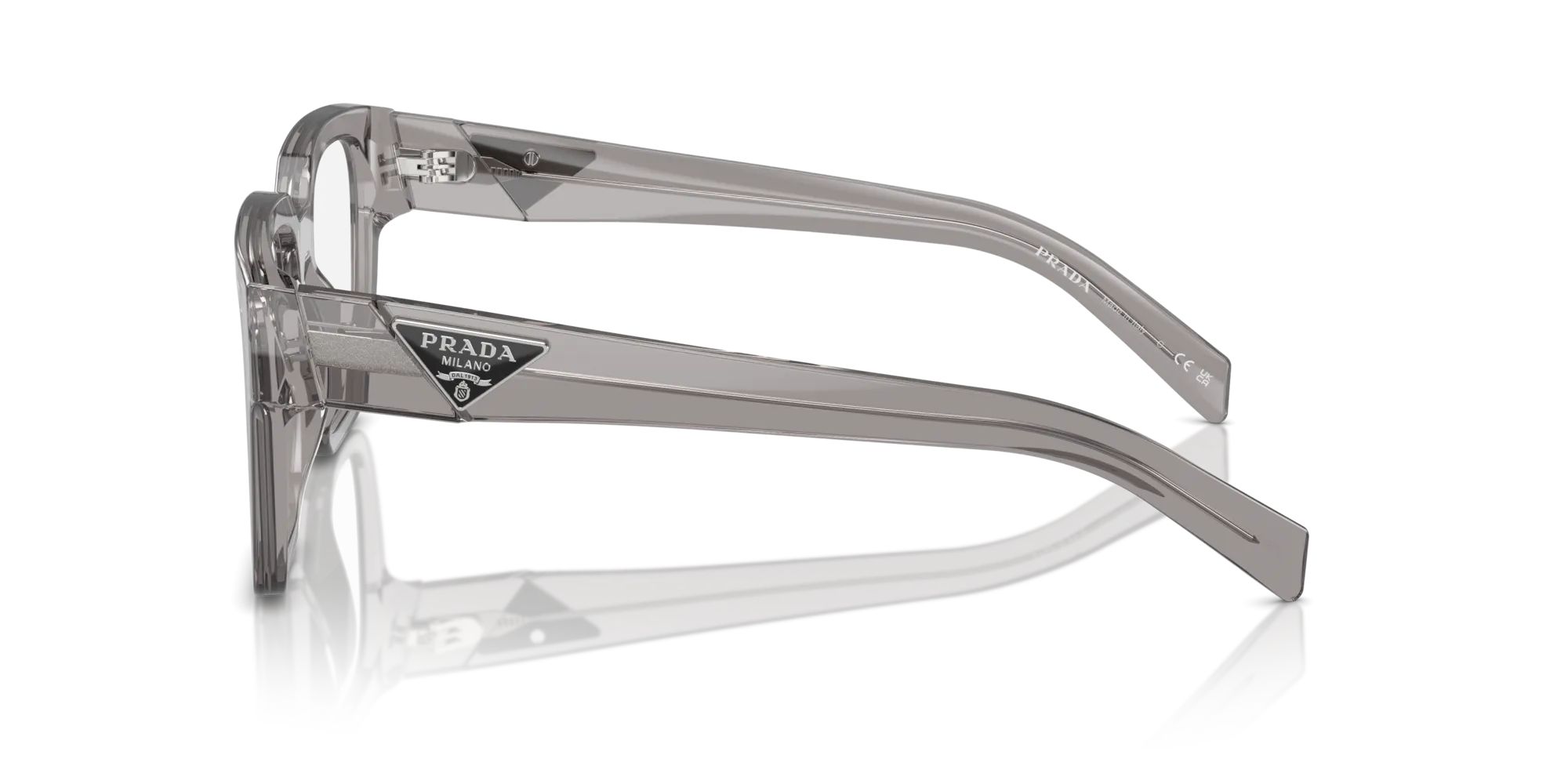 Prada PR 08ZV 18S1O1 Montature da vista Acetato Grigio Trasparente Squadrata Normale - immagine 4