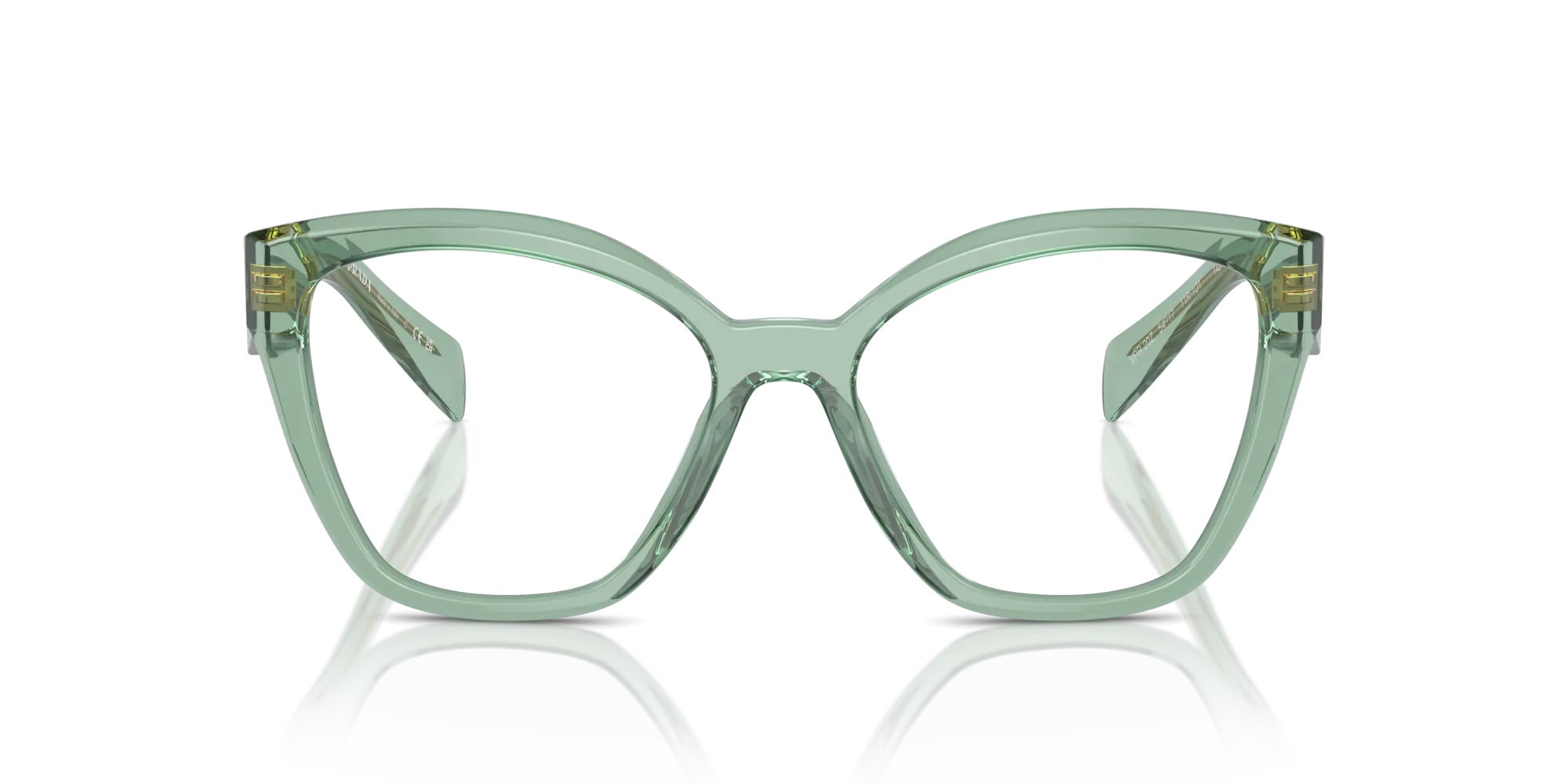 Prada PR 20ZV 11R1O1 Montature da vista Acetato Verde Geometrica Normale - immagine 3
