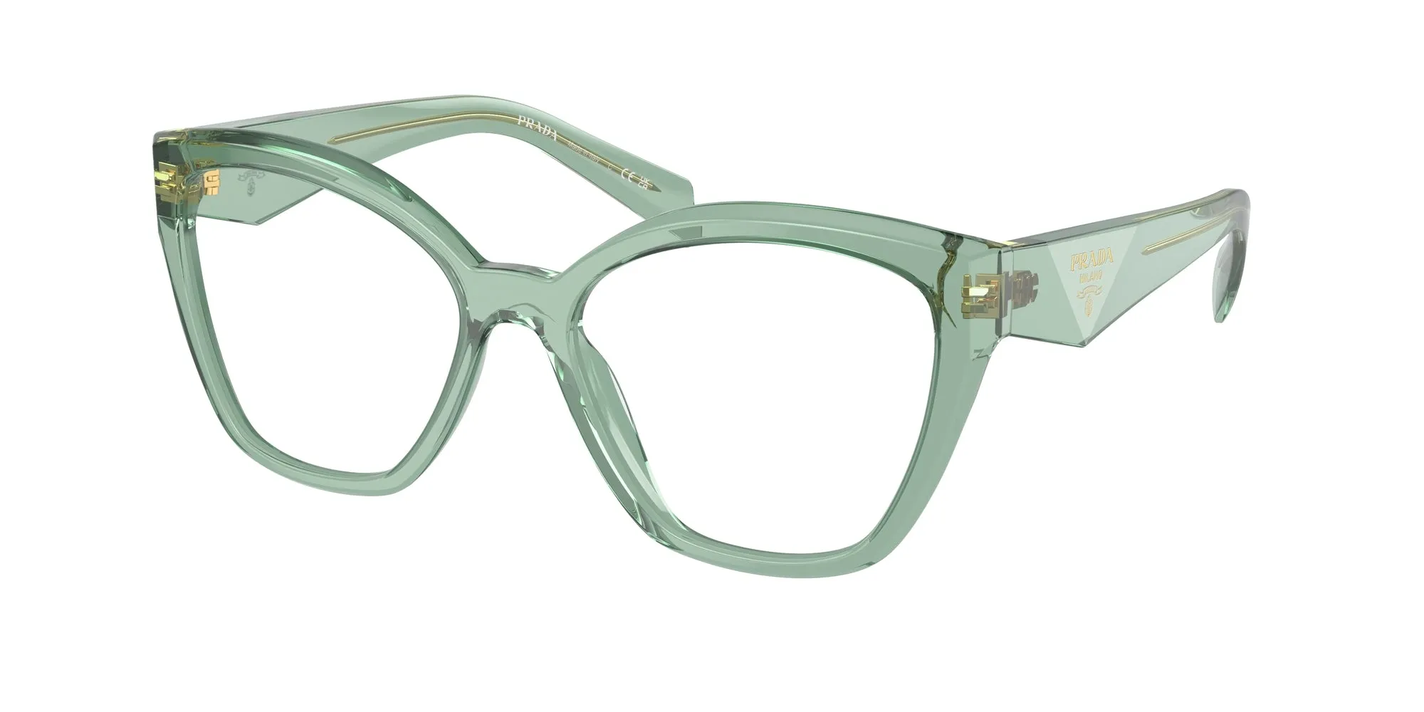 Prada PR 20ZV 11R1O1 Montature da vista Acetato Verde Geometrica Normale - immagine 1