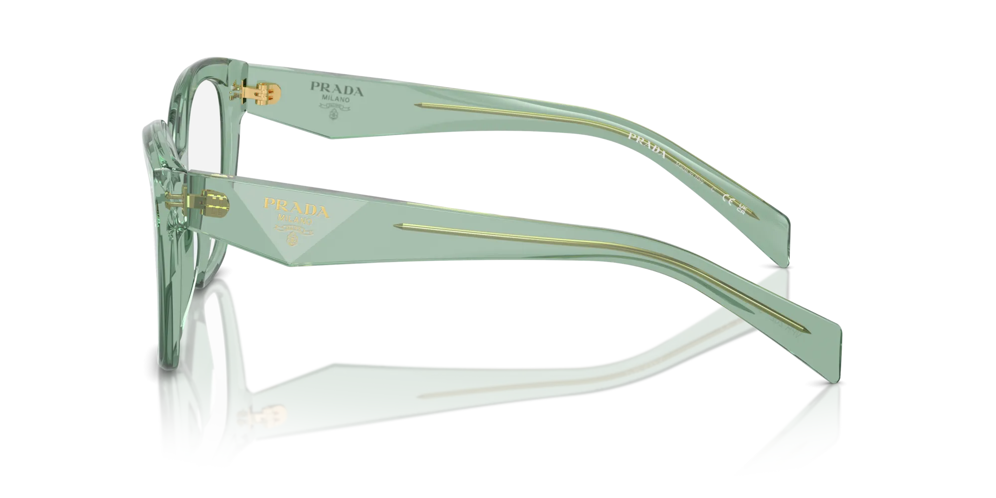 Prada PR 20ZV 11R1O1 Montature da vista Acetato Verde Geometrica Normale - immagine 4