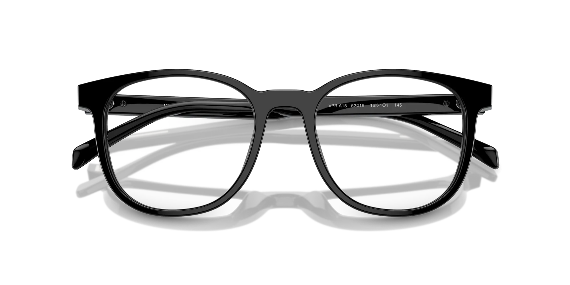 Prada PR A15V 16K1O1 Montature da vista Acetato Nero Trasparente Pantos Normale - immagine 2
