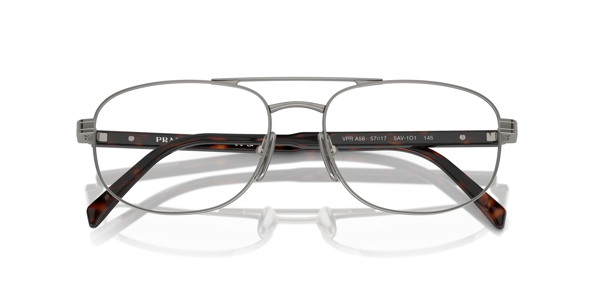 Prada PR A56V 5AV1O1 Montature da vista Acciaio Grigio Rotonda Normale - immagine 2