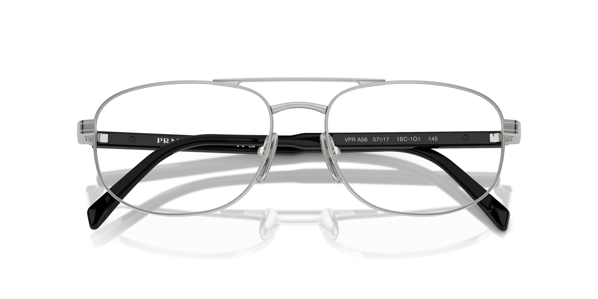 Prada PR A56V 1BC1O1 Montature da vista Acciaio Argento Rotonda Normale - immagine 2