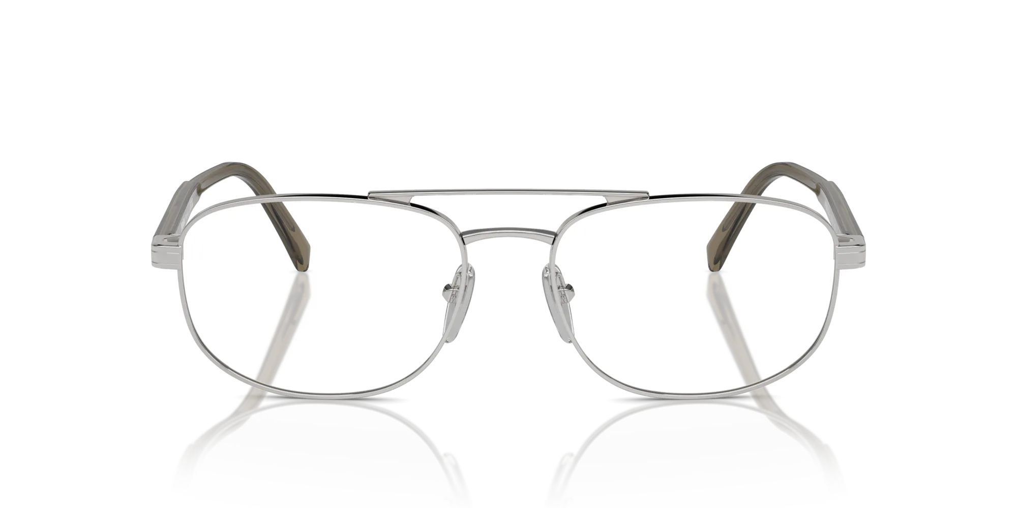 Prada PR A56V 11U1O1 Montature da vista Acciaio Argento Trasparente Rotonda Normale - immagine 3