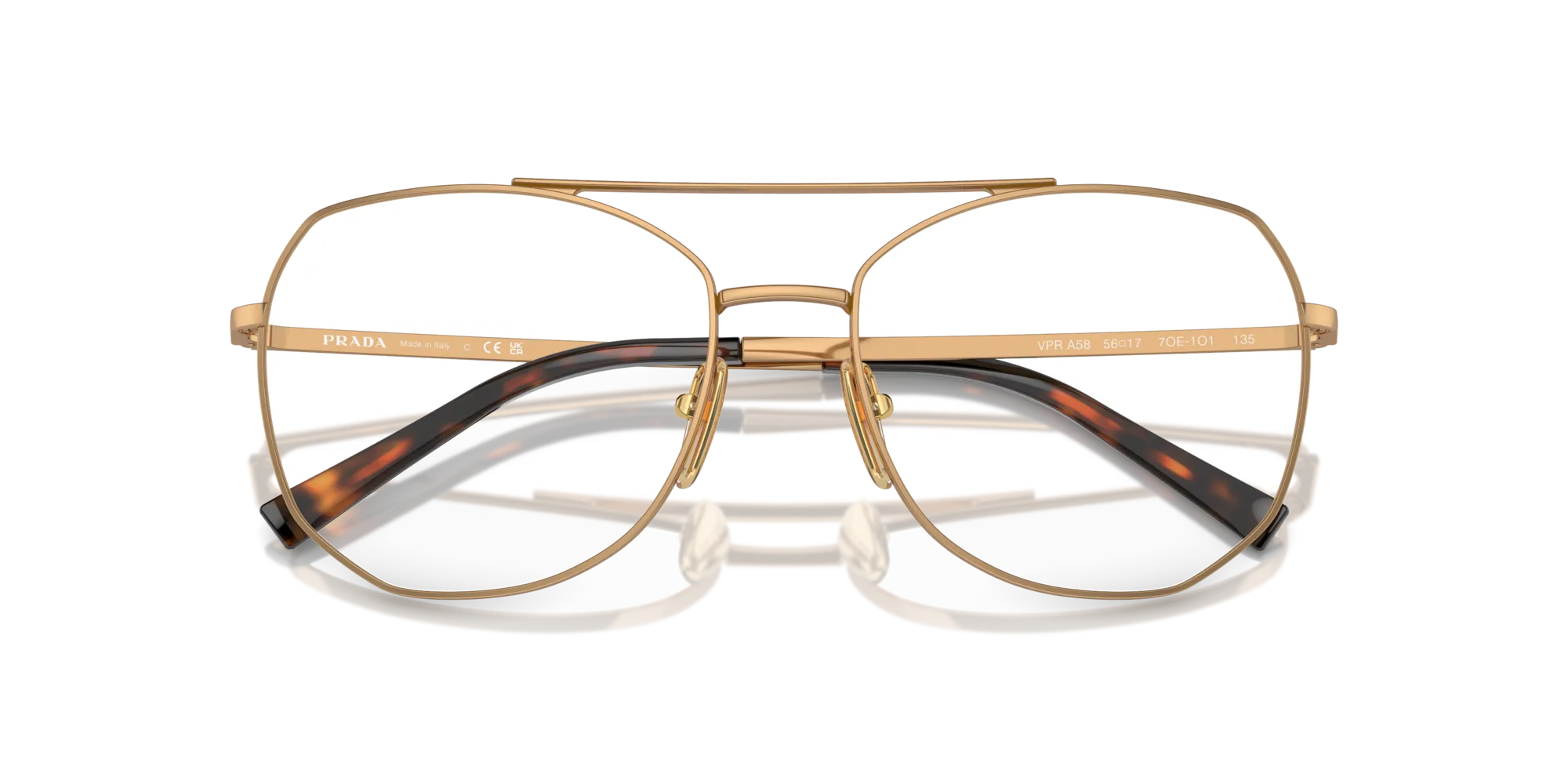 Prada PR A58V 7OE1O1 Montature da vista Acciaio Marrone Geometrica Normale - immagine 2